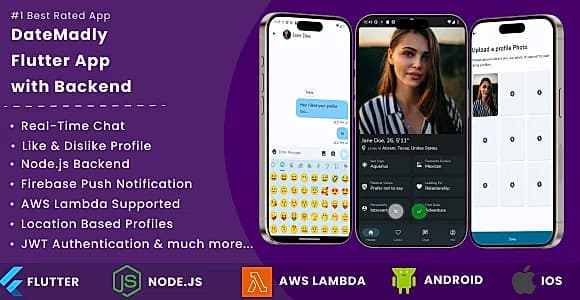DateMadly Dating Flutter App with Node.js API | Tinder Clone