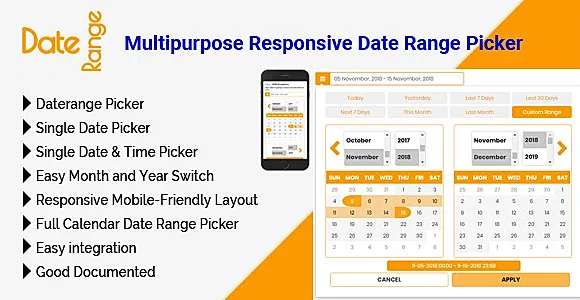 DateRange - Multipurpose Responsive Date Range Picker