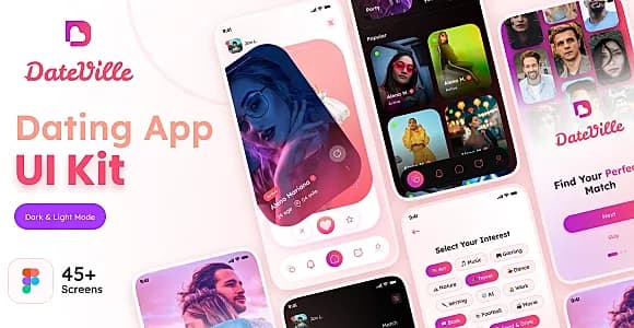 Dateville – Online Dating Figma Template
