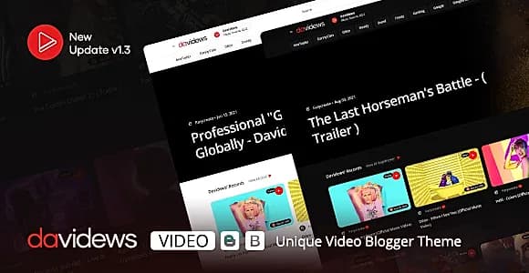 Davidews - Video Blogger Theme