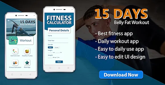 15 Day fat burn workout & diet plan app ( android 10 )