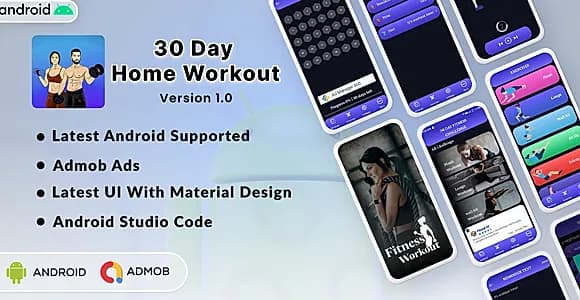 30 Days Home Workout |Full Android App | Admob Ads