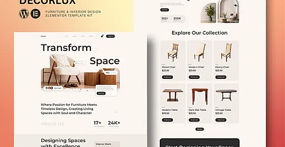 Decorlux - Interior Design Elementor Template Kit
