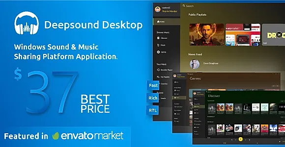 DeepSound Desktop - A Windows Sound & Music Sharing Platform Application