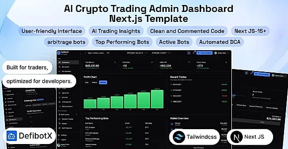 DefibotX – AI Crypto Trading Admin Dashboard Next.js Template