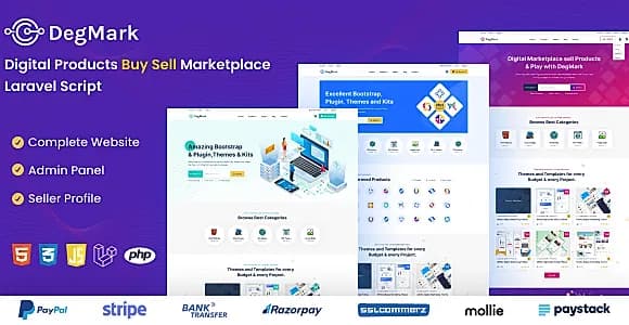DegMark - Digital Products Buy Sell Marketplace Laravel Script