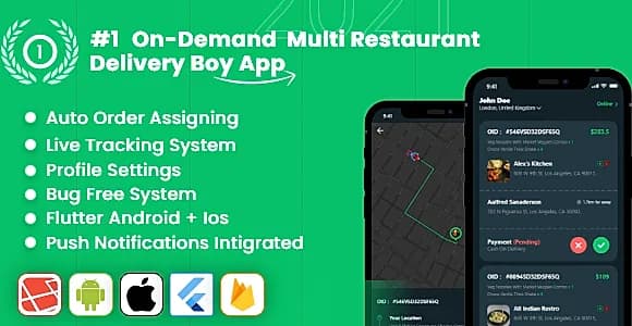 Delivery App - Multiple Restaurants Food Ordering Flutter App Mealup
