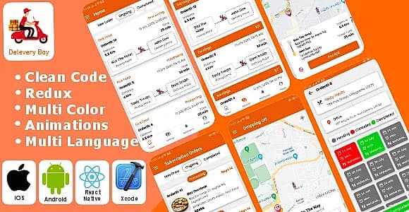 Delivery App- On Demand Delivery | E-commerce Delivery App React Native iOS/Android App Template