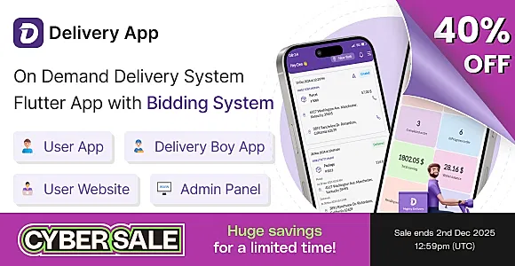 Delivery App - On Demand Delivery System Flutter App with bidding system | Courier App