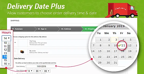 Delivery Date Plus – Allow to Choose Order Delivery Time & Date - Prestips