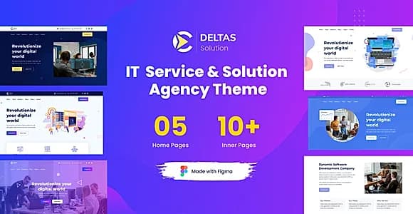 Deltas - Technology & IT Solutions Website Figma Template