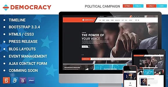 Democracy HTML5 - CSS3 Theme