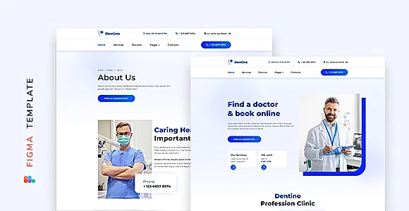 Dentino – Dental Clinic Template for Figma
