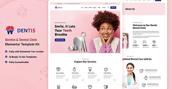 Dentis – Dentist & Dental Clinic Elementor Template Kit