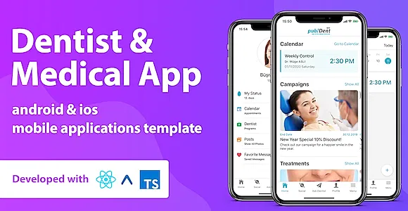 Dentist & Medical Mobile App Template With React Native