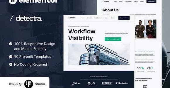 Detectra – Business Process Optimization Elementor Template Kit