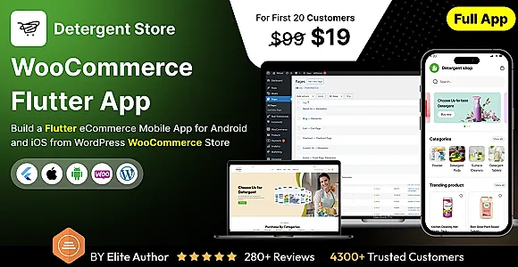 Detergent Shop App - E-commerce Store app in Flutter (Android, iOS) with WooCommerce Full App