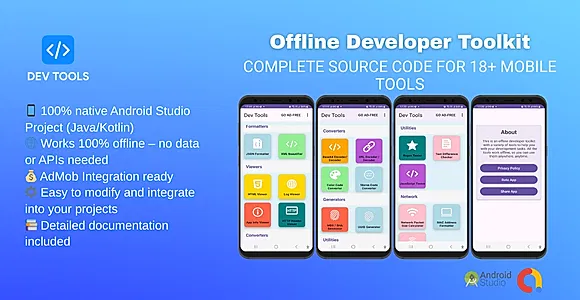 Developer Toolkit – Complete Source Code for 18+ Mobile Tools