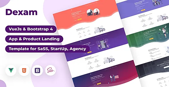 Dexam - Html & Vuejs  Landing Page for SaaS, Startup & Product