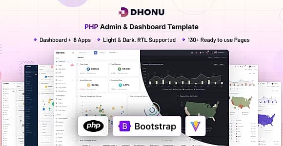 Dhonu - PHP & Bootstrap 5 Admin & Dashboard Template