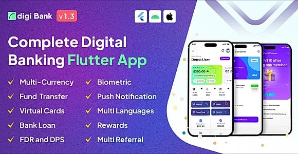 Digibank – Complete Digital Banking Flutter App