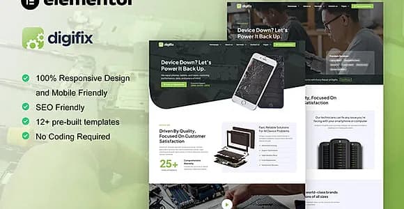 DigiFix - Mobile Phone Repair Elementor Pro Template Kit