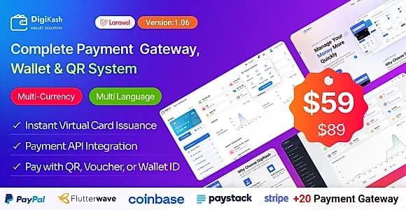 DigiKash - Complete Payment Gateway, Wallet & QR System