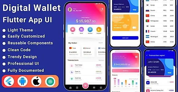 Digital Wallet Flutter App UI Kit
