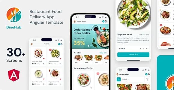 DineHub – Angular Food Delivery App with Laravel Backend (PWA)