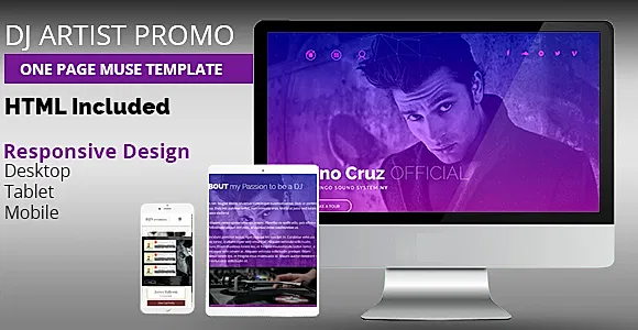 DJ Artist Promo One Page Muse Template