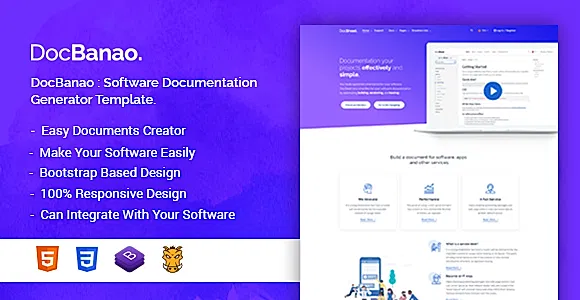 DocBanao - Software Documentation Generator HTML Template