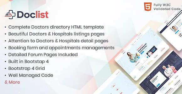 Doclist - Medical and Doctor Directory HTML Template
