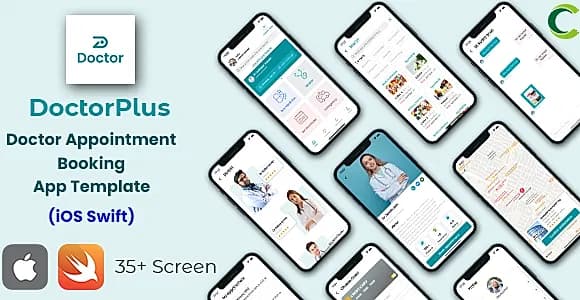 Doctor Appointment Booking App Template in iOS Swift | DoctorPlus