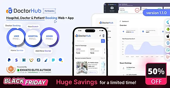 DoctorHub – Hospital, Doctor & Patient Booking Full Solution