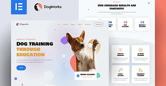 DogWorks - Dog Training Elementor Pro Template Kit