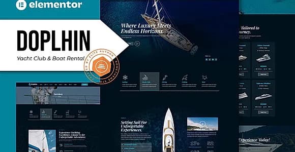 Dolphin - Yacht Club & Boat Rental Elementor Pro Template Kit