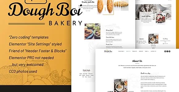 DoughBoiBakery - Bakery Cakery Elementor Template Kit