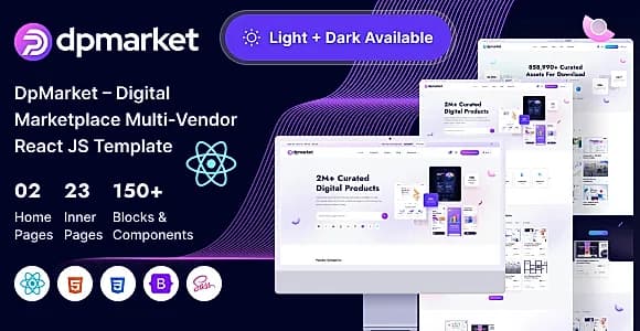 DpMarket – Digital Marketplace Multi-Vendor React JS Template