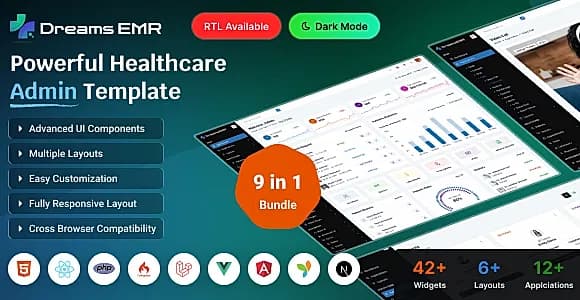 Dreams EMR - Healthcare & Hospital Admin Dashboard for EMR Systems