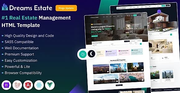 Dreams Estate - Real Estate Property Buy, Sell & Rental Booking Template