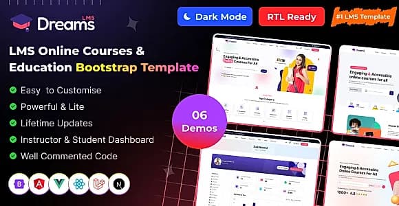 Dreams LMS - Online Course & Education LMS HTML Template