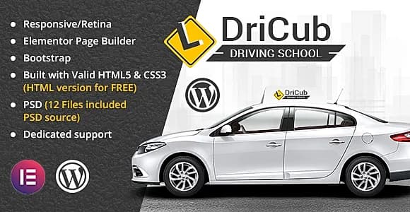 DriCub Driving School WordPress Theme