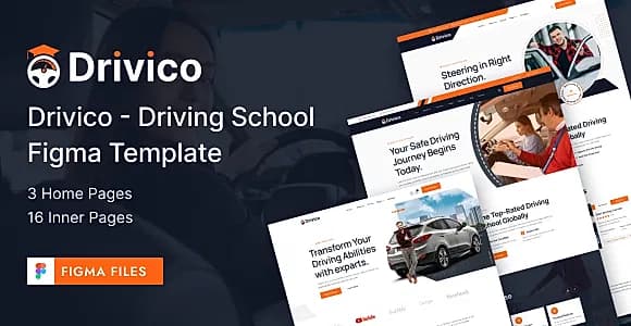 Drivico - Driving School Figma Template