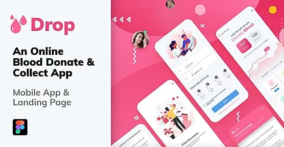 Drop | Blood Donation Mobile Figma Template
