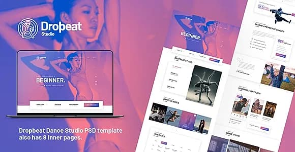 Dropbeat - Dance Studio Creative PSD Template