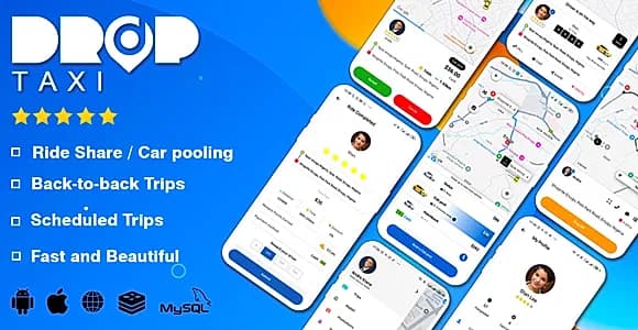 Droptaxi white label mobile taxi app software script