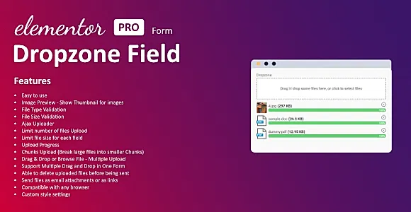 Dropzone Field For Elementor Form