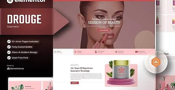Drouge - Cosmetic Elementor Template Kit
