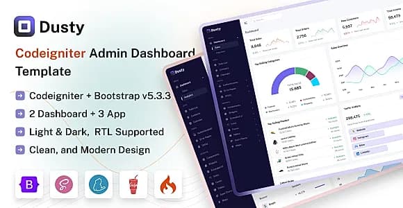 Dusty - Codeigniter Admin & Dashboard Template