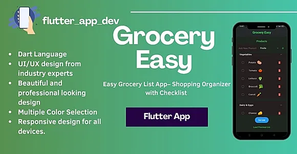 Easy Grocery List App– Shopping Organizer with Checklist